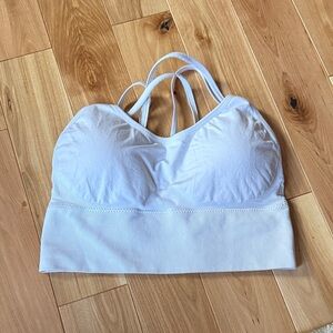White Seamless Padded Bralette with Strappy Back